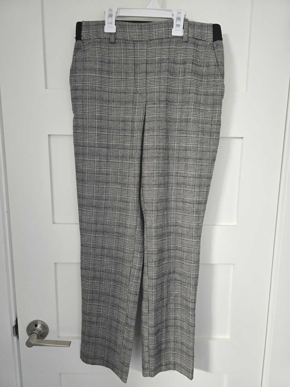 H&M Gray Plaid Straight Leg Pants